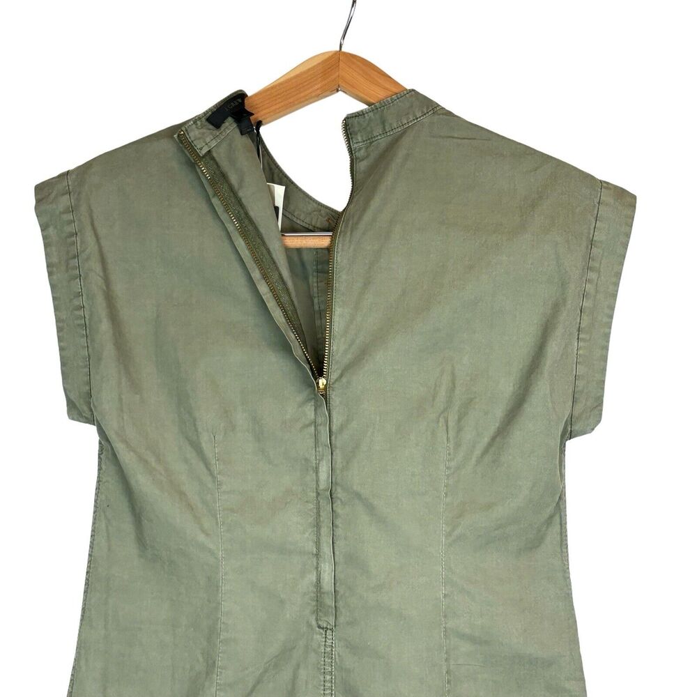 NWT J Crew Women’s Sz 2 Green Cap Sleeve‎ Cargo Shirt Dress. Pockets. Military - Picture 9 of 12